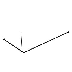 Карниз угловой для ванной комнаты, 90-180 см, черный ID 060A200i14