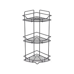 Полка трёхъярусная угловая, проволока стальная, чёрный матовый, Grid, Milardo, GRICC3BM44