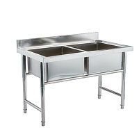 Казахстанская фабрика прямых продаж раковины с двойной чашей из нержавеющей стали 120 * 60 * 86 см