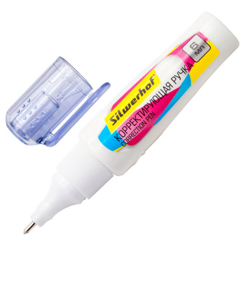Корректирующая ручка Silwerhof, 6 мл, металлический наконечник