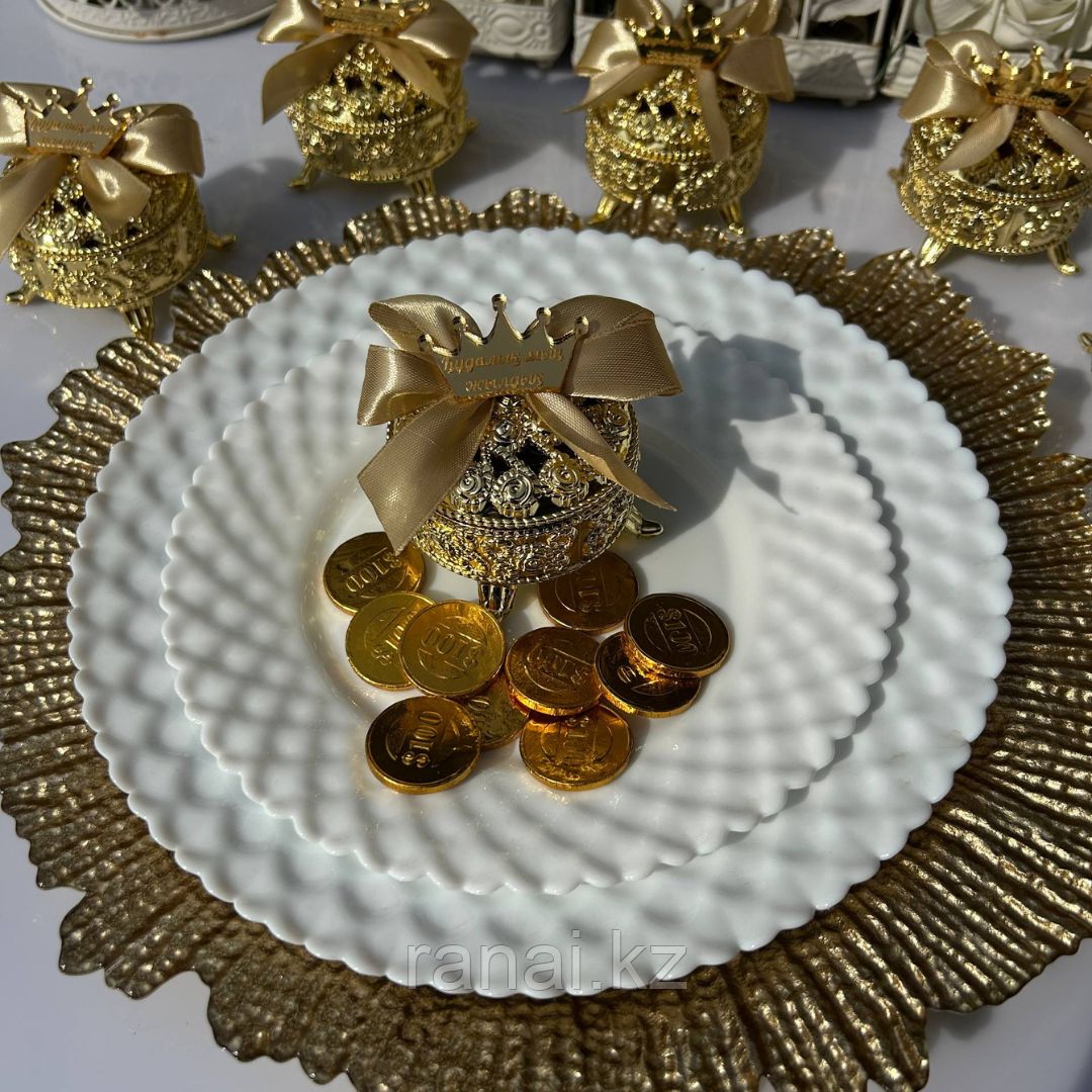 Бонбоньерка "Круг золотистый", фото 1