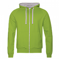 Толстовка мужская Stan с капюшоном на молнии, ярко-зеленый