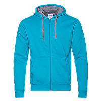 Толстовка мужская Stan с капюшоном на молнии с начесом, бирюзовый