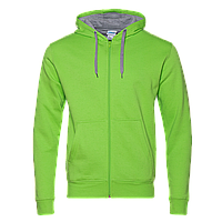 Толстовка мужская Stan с капюшоном на молнии с начесом, ярко-зеленый