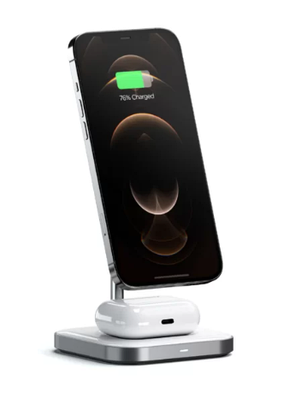 Беспроводное зарядное устройство-подставка Satechi 2 in 1 Magnetic Wireless Charging Stand (ST-WMCS2M)