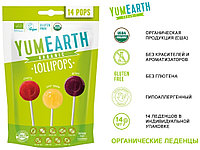 Леденцы yumearth на палочке с кислинкой органические фруктовые 3 вкуса 14 шт