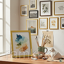 Фоторамка А4 золотистая гладкая, фото 3