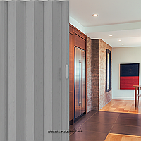 Пластиковые раздвижные двери-гармошка стиль и экономия места (0,82см Х 2м,020см) Серый