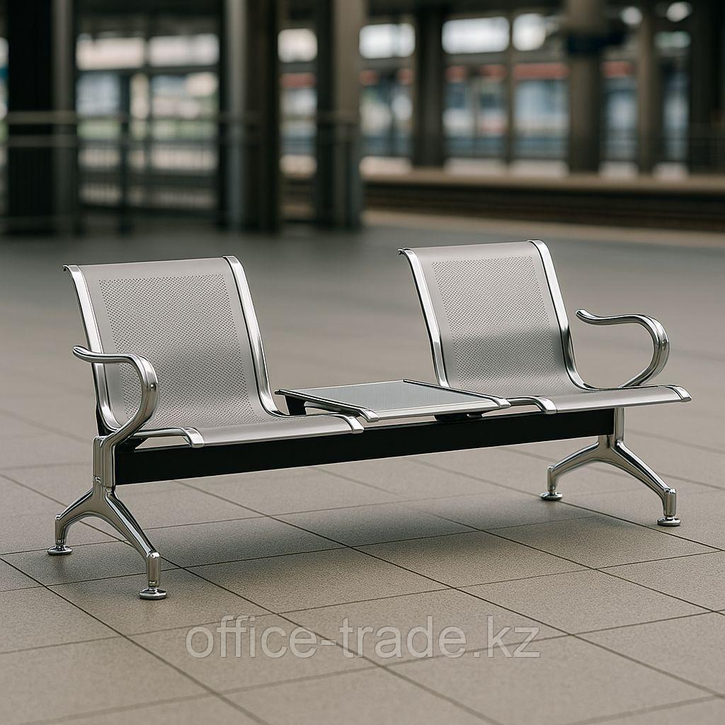 Скамья металлическая со столиком 2-х местная