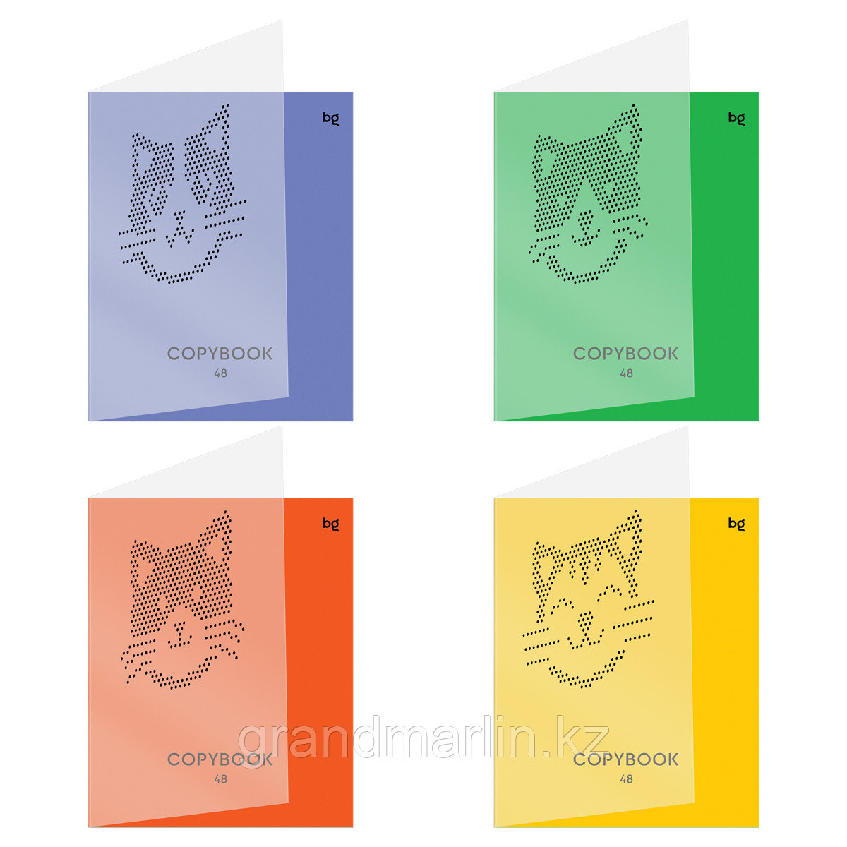 Тетрадь 48л., А5, клетка BG "Кошачьи тетради", пластиковая обложка, фото 1