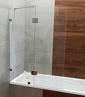 Душевая шторка на ванну из стекла, распашная дверца. c установкой
