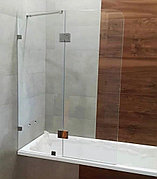 Душевая шторка на ванну из стекла, распашная дверца. c установкой
