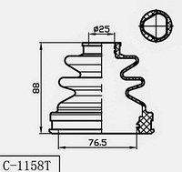Пыльник | Пыльник гранат | Previa TCR11, Lite ace CR30/50 FR/IN, HiAce, Regius RR/IN 4wd 1990-1999 внутренний