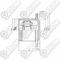ШРУСы(граната) | Toyota | Lucida, Estima, Emina, Previa CXR10, CXR20/Lite ace Noah CR50 1990-2000 внутренний