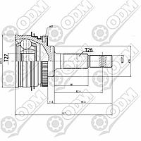 ШРУСы(граната) | Toyota | Lucida; Estima; Emina; Previa CXR10, CXR20; Lite ace Noah CR50 1990-2000 наружный