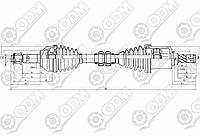 Привод в сборе | Nissan | Qashqai J10E 2WD 2006-2013 передний левый