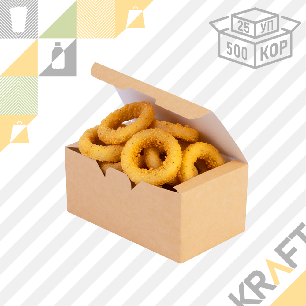 OSQ FASTFOOD BOX L, Упаковка для крыльев, снеков и нагетсов 150*91*70 (25/500), фото 1