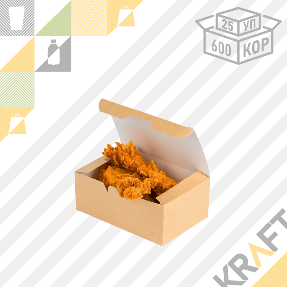 OSQ FASTFOOD BOX S, Упаковка для крыльев, снеков и нагетсов 115*75*45 (25/600), фото 1
