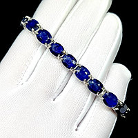 Эксклюзивный браслет с натуральными крупными Сапфирами 9 мм
