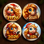 Новогодние значки