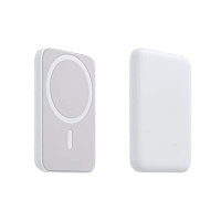 Портативное беспроводное зарядное устройство Power Bank (аккумуляторная батарея) 5000 mAh, MagSafe, белое