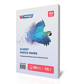 Фотобумага для струйной печати VPRINT Глянцевая односторонняя A4*210x297мм/100л/115г