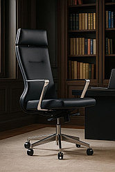 Офисное кресло Алматы крестовина металл, PU кожа 5007A для руководителя