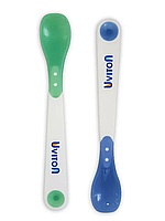 Ложки для прикорма 4+ (2 шт) UVITON, термо, мягкий кончик, силикон BPA-free