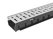 ЛОТОК ВОДООТВОДНЫЙ ПЛАСТИКОВЫЙ GIDROLICA LIGHT ЛВ -10.11,5.5,5- С РЕШЕТКОЙ СТАЛЬНОЙ ГИДРОЛИКА ЛАЙТ