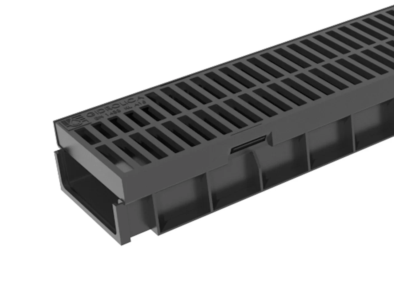 ЛОТОК ВОДООТВОДНЫЙ ПЛАСТИКОВЫЙ GIDROLICA LIGHT ЛВ -10.11,5.5,5- С РЕШЕТКОЙ ПЛАСТИКОВОЙ ГИДРОЛИКА ЛАЙТ, фото 1