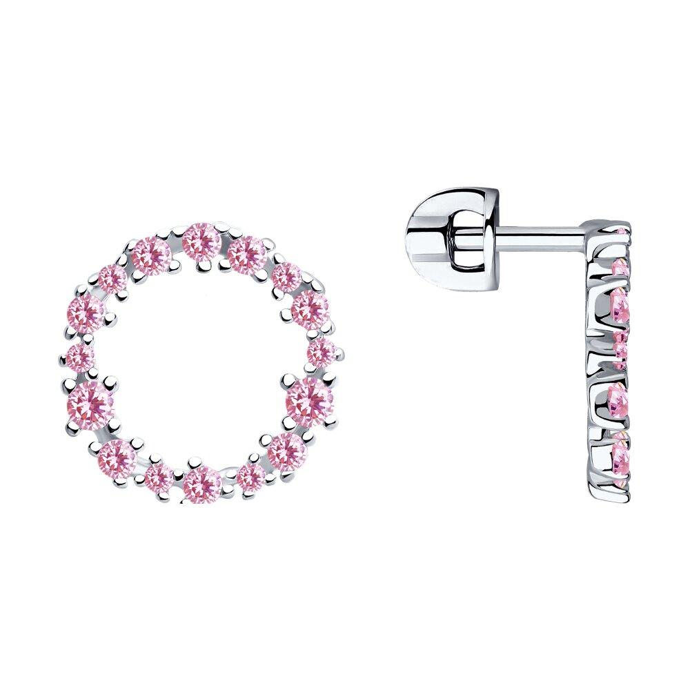 Серьги из серебра с фианитами  94023516 ,  коллекц. SKLV, фото 1