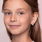 Серьги из серебра с эмалью и фианитами  94023533 , с английским замком, фото 3