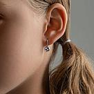 Серьги из серебра с алмазной гранью  94021810 , с французким замком, фото 3