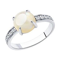 Кольцо из серебра с перламутром и фианитами Diamant 94-310-00887-1 серебро с родием коллекц. SOKOLOV