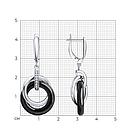 Серьги из серебра с керамическими вставками и фианитами  94025853  вставка  , с английским замком коллекц., фото 3