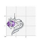 Подвеска из серебра с ситаллом и фианитами 92030784 серебро с родием вставка ситалл, фото 4