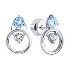 Серьги из серебра с фианитами  94025024 ,, фото 2