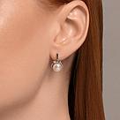 Серьги из серебра с жемчугом и фианитами  92022994, фото 3