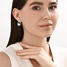Серьги из серебра с синтетическим жемчугом и фианитами Diamant 94-122-02360-1 вставка, фото 4