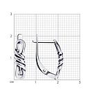 Серьги из чернёного серебра  95020071 , с английским замком, фото 4