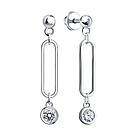 Серьги из серебра с фианитами  94026040 ,  коллекц. SKLV, фото 2