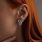 Серьги из серебра  94025277 , с английским замком, фото 2