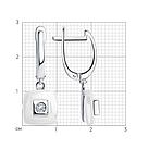 Серьги из серебра с керамическими вставками и фианитами Diamant 94-121-01278-2 вставка, фото 2