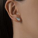 Серьги из серебра с фианитами  94025727 серебро с родием,  коллекц. SVOBODA, фото 2