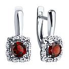 Серьги из серебра с гранатами и фианитами Diamant 94-320-00180-2 вставка коллекц. SOKOLOV эксклюзивно для, фото 2