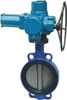 Дисковый поворотный затвор межфланцевый с электроприводом D971X-16 (PN16) DN100, фото 1