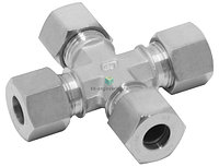 DC-28L Hy-Lok - Крестовина X-образная обжимная 28 мм, DIN 2353 (ISO 8434-1), нерж. ст.