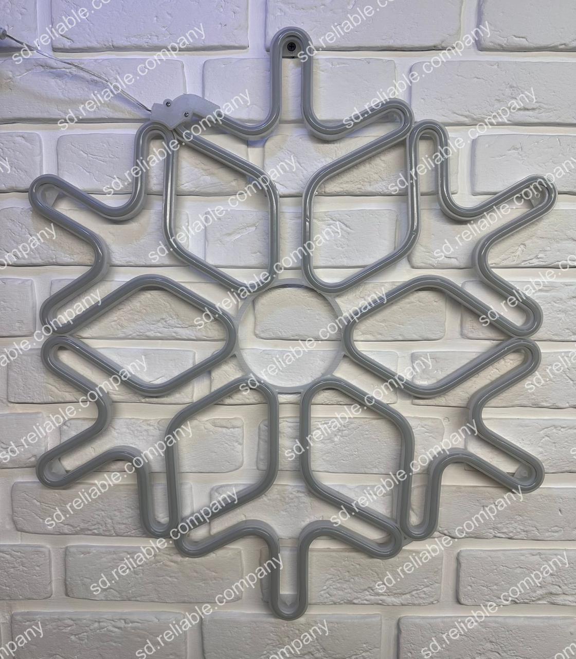 Снежинка из неона новогодняя уличная 60х60, фото 1