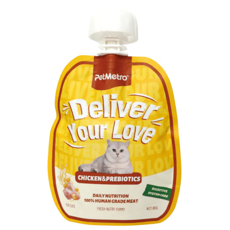 Deliver your Love Кремовое лакомство для кошек Курица с пробиотиками, 60 г, фото 1