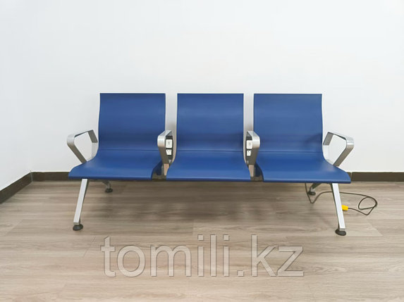 «Скамья СT-3 Поли W9810» Скамья для зала ожидания 3-х местная (сталь) с подлокотниками, фото 1